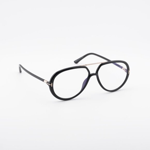 Tom Ford FT5838-B 001 Eyeglasses Black 57mm Aviator Frame - Picture 8 of 10